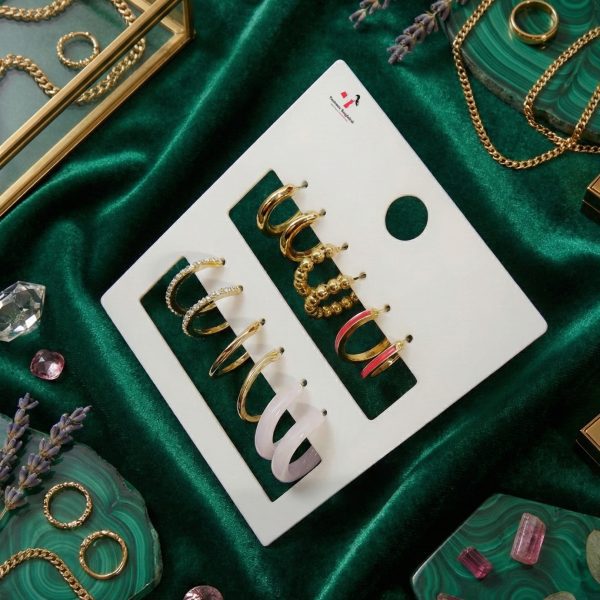 Budget‑friendly hoop earring set from Passionate Bangladesh with multiple stylish everyday options, charming big and small hoops neatly designed for Passionate girls only.