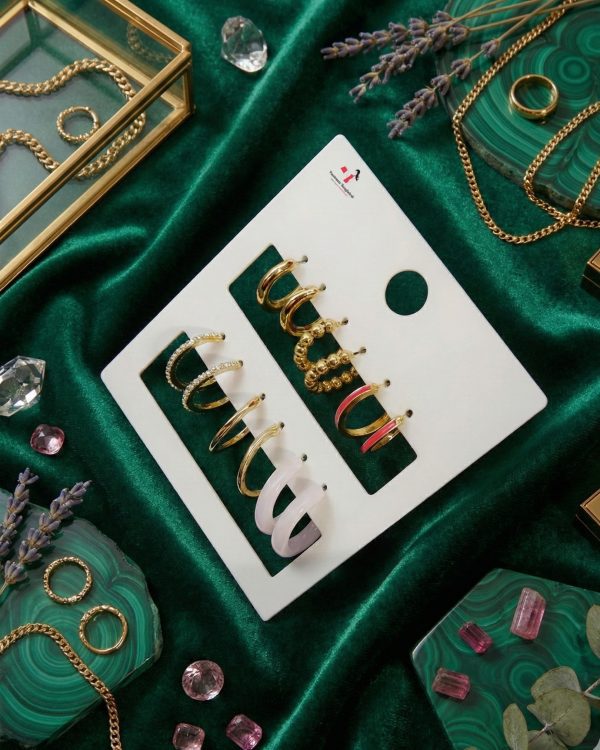 Budget‑friendly hoop earring set from Passionate Bangladesh with multiple stylish everyday options, charming big and small hoops neatly designed for Passionate girls only.