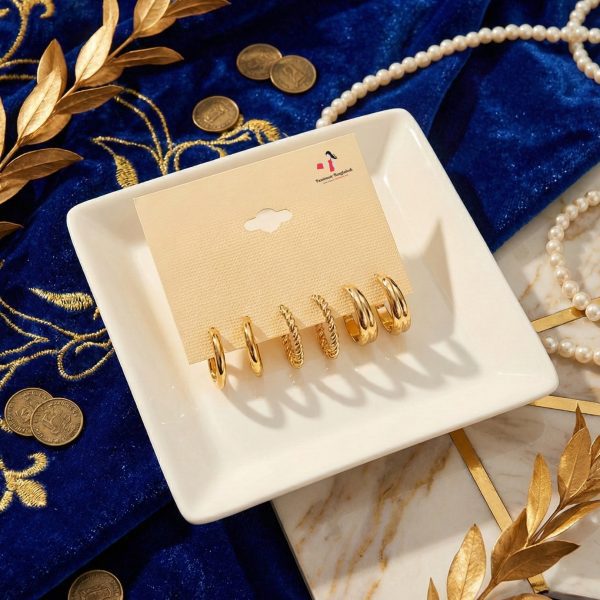 Budget‑friendly hoop earring set from Passionate Bangladesh with multiple stylish everyday options, charming big and small hoops neatly designed for Passionate girls only.