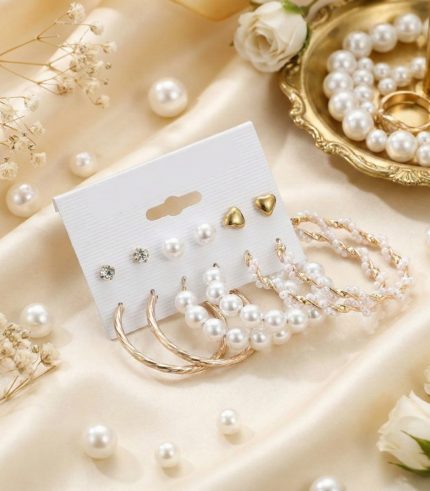 Budget‑friendly hoop earring set from Passionate Bangladesh with multiple stylish everyday options, charming big and small hoops neatly designed for Passionate girls only.