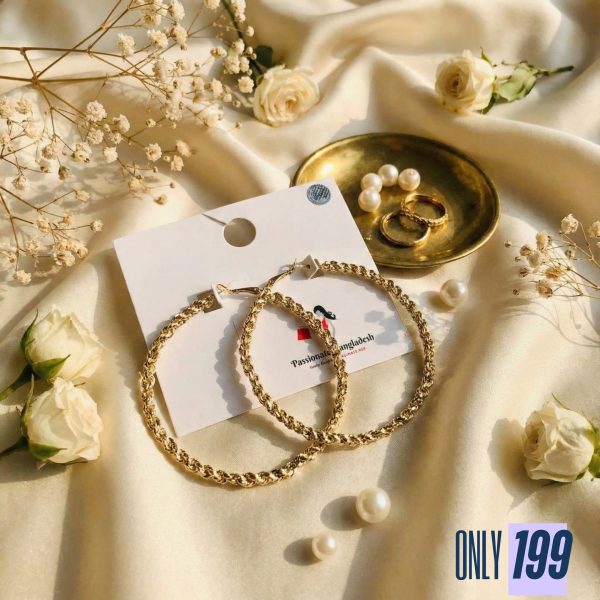 Budget‑friendly hoop earring set from Passionate Bangladesh with multiple stylish everyday options, charming big and small hoops neatly designed for Passionate girls only.
