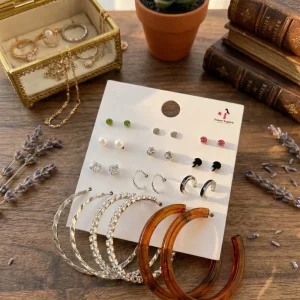 Trendy stud, hoop and drop earrings from Passionate Bangladesh, everyday and party jewelry in different shapes and colors for women and girls.