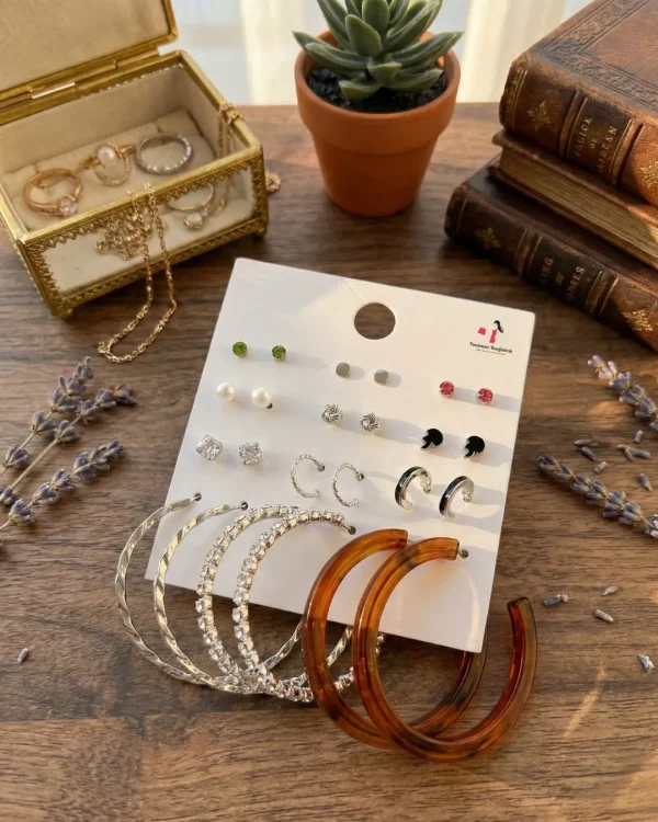 Trendy stud, hoop and drop earrings from Passionate Bangladesh, everyday and party jewelry in different shapes and colors for women and girls.