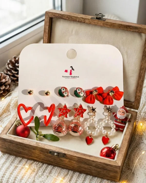 Trendy stud, hoop and drop earrings from Passionate Bangladesh, everyday and party jewelry in different shapes and colors for women and girls.