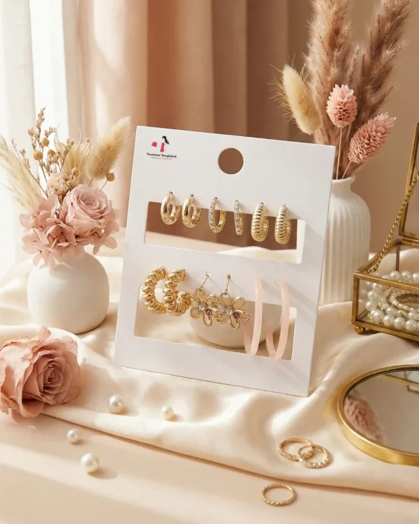 Trendy stud, hoop and drop earrings from Passionate Bangladesh, everyday and party jewelry in different shapes and colors for women and girls.