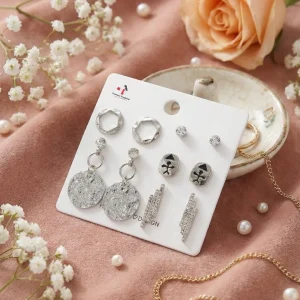 Trendy stud, hoop and drop earrings from Passionate Bangladesh, everyday and party jewelry in different shapes and colors for women and girls.