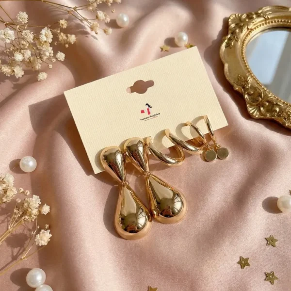 Trendy stud, hoop and drop earrings from Passionate Bangladesh, everyday and party jewelry in different shapes and colors for women and girls.