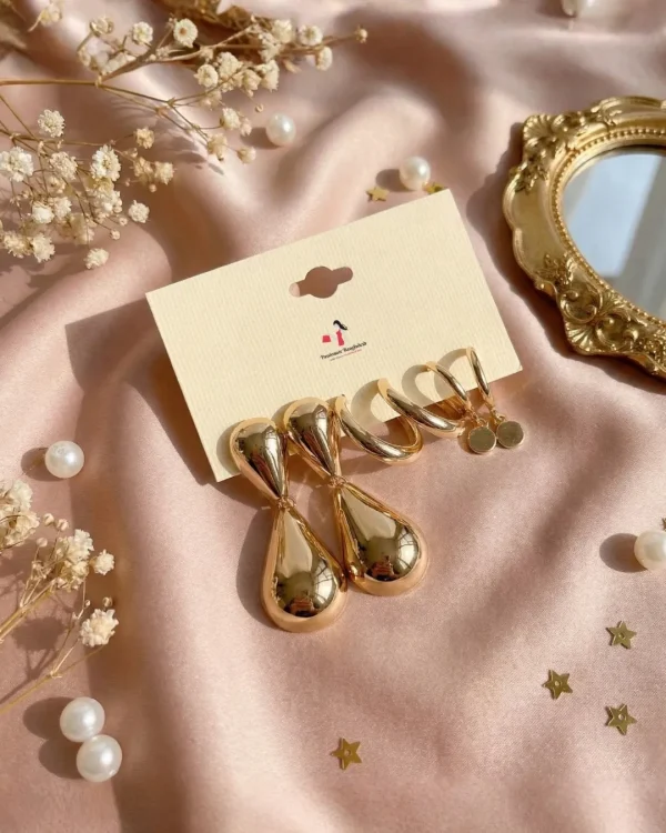 Trendy stud, hoop and drop earrings from Passionate Bangladesh, everyday and party jewelry in different shapes and colors for women and girls.