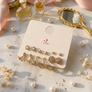 Trendy stud, hoop and drop earrings from Passionate Bangladesh, everyday and party jewelry in different shapes and colors for women and girls.