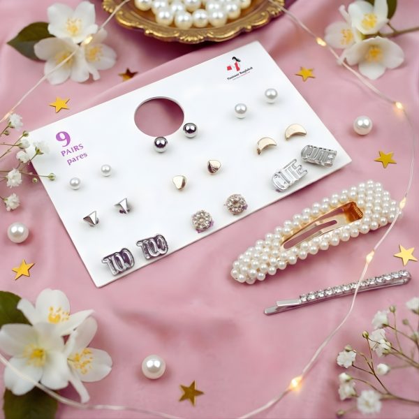 Budget‑friendly stud earrings set from Passionate Bangladesh with multiple colorful everyday designs, attractive small studs neatly designed for Passionate girls only.