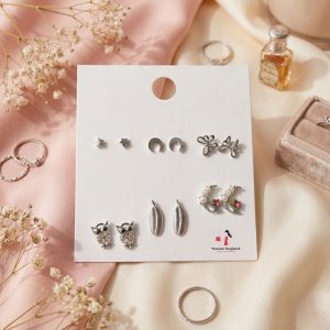 Budget‑friendly stud earring set from Passionate Bangladesh with multiple colorful everyday designs, attractive small studs neatly designed for Passionate girls only.
