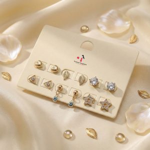 Budget‑friendly stud earring set from Passionate Bangladesh with multiple colorful everyday designs, attractive small studs neatly designed for Passionate girls only.
