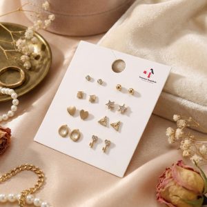 Budget‑friendly stud earring set from Passionate Bangladesh with multiple colorful everyday designs, attractive small studs neatly designed for Passionate girls only.