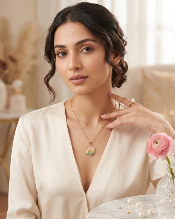 Stylish fashion layer necklace and pendants collection at Passionate Bangladesh showing different gold, silver and stoned necklace and pendants with for western and fusion outfits.