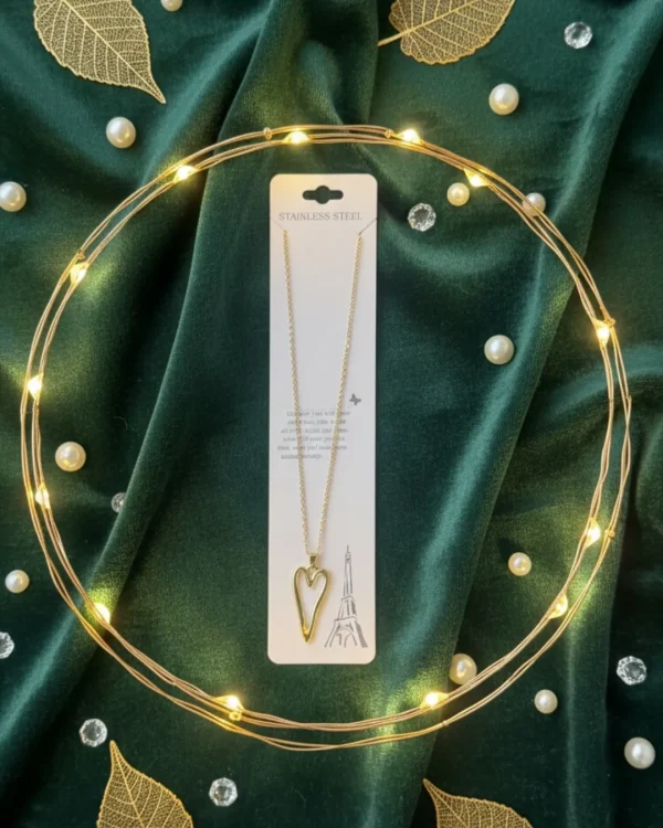 Stylish fashion layer necklace and pendants collection at Passionate Bangladesh showing different gold, silver and stoned necklace and pendants for western and fusion outfits.