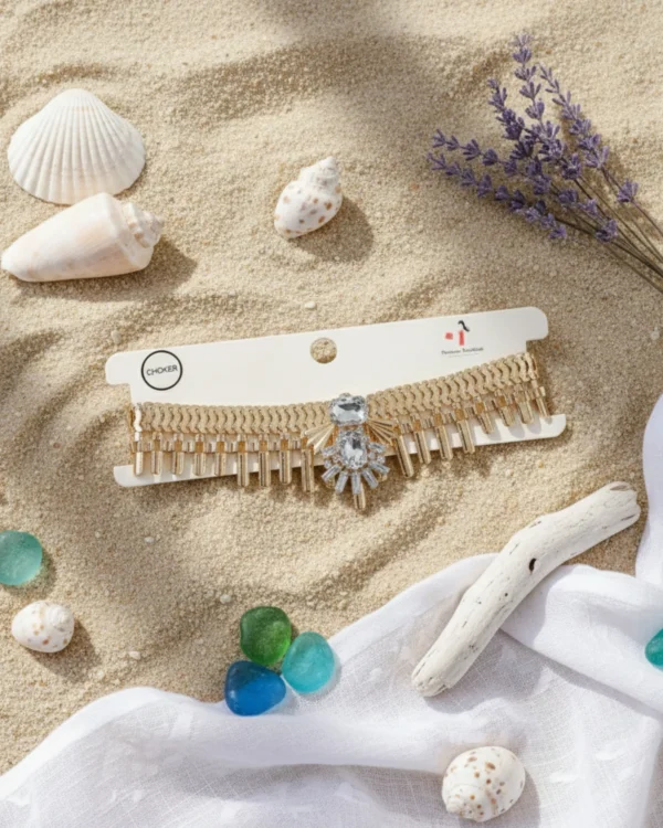 Stylish fashion choker necklace collection at Passionate Bangladesh showing different gold, silver and stoned chokers for western and fusion outfits.