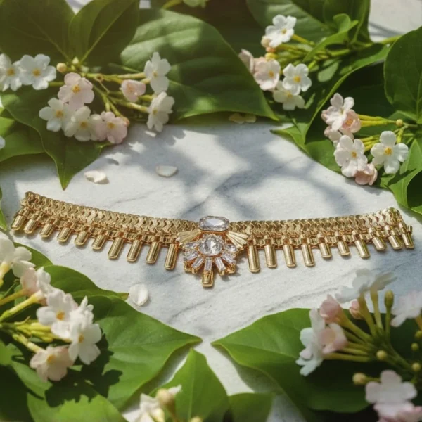 Stylish fashion choker necklace collection at Passionate Bangladesh showing different gold, silver and stoned chokers for western and fusion outfits.