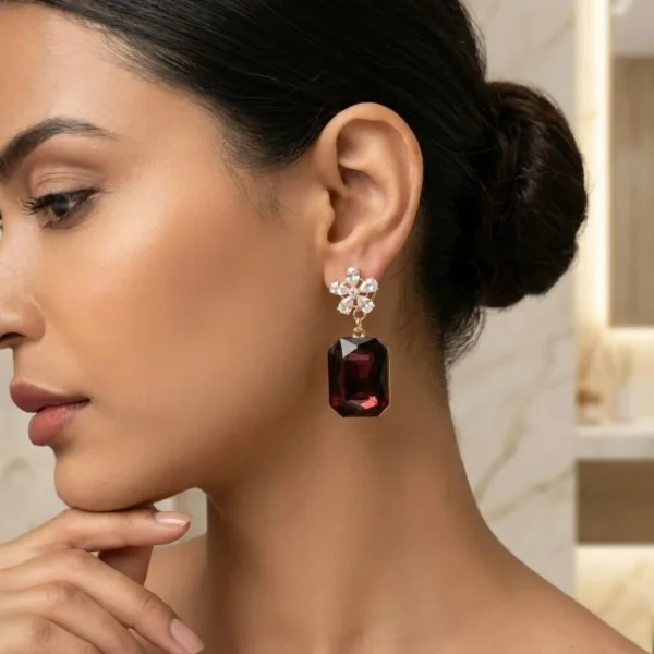 Elegant drop earrings from Passionate Bangladesh, lightweight dangle design for women and girls, perfect for parties and special occasions. Try our different designs like butterfly earrings, long chain earrings, heart shape earrings and stone earrings.