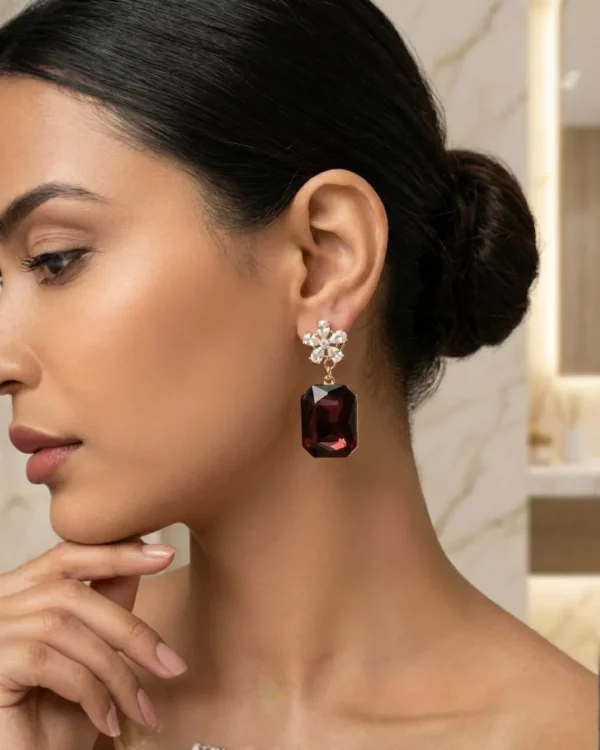 Elegant drop earrings from Passionate Bangladesh, lightweight dangle design for women and girls, perfect for parties and special occasions. Try our different designs like butterfly earrings, long chain earrings, heart shape earrings and stone earrings.