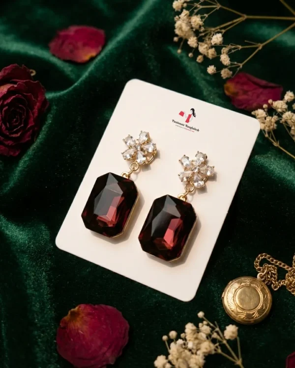 Elegant drop earrings from Passionate Bangladesh, lightweight dangle design for women and girls, perfect for parties and special occasions. Try our different designs like butterfly earrings, long chain earrings, heart shape earrings and stone earrings.