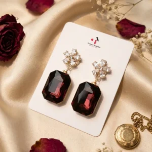 Elegant drop earrings from Passionate Bangladesh, lightweight dangle design for women and girls, perfect for parties and special occasions. Try our different designs like butterfly earrings, long chain earrings, heart shape earrings and stone earrings.