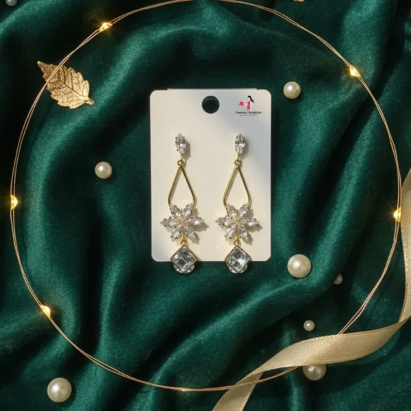 Elegant drop earrings from Passionate Bangladesh, lightweight dangle design for women and girls, perfect for parties and special occasions. Try our different designs like butterfly earrings, long chain earrings, heart shape earrings and stone earrings.