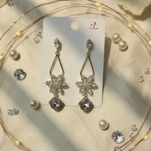 Elegant drop earrings from Passionate Bangladesh, lightweight dangle design for women and girls, perfect for parties and special occasions. Try our different designs like butterfly earrings, long chain earrings, heart shape earrings and stone earrings.