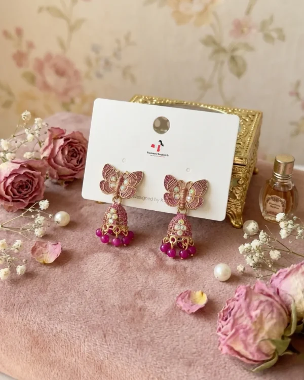 Colorful Indian jhumka earrings from Passionate Bangladesh, featuring silver-tone oxidized jhumkas with red, yellow, green and many more colors for women and girls.