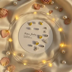 Budget‑friendly stud earring set from Passionate Bangladesh with multiple colorful everyday designs, attractive small studs neatly designed for Passionate girls only.