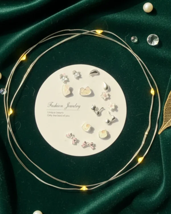 Budget‑friendly stud earring set from Passionate Bangladesh with multiple colorful everyday designs, attractive small studs neatly designed for Passionate girls only.