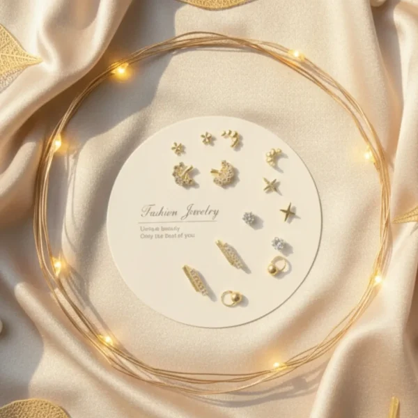 Budget‑friendly stud earring set from Passionate Bangladesh with multiple colorful everyday designs, attractive small studs neatly designed for Passionate girls only.