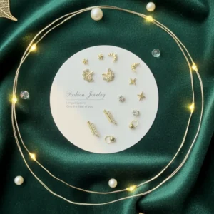 Budget‑friendly stud earring set from Passionate Bangladesh with multiple colorful everyday designs, attractive small studs neatly designed for Passionate girls only.