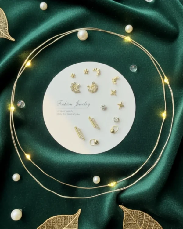 Budget‑friendly stud earring set from Passionate Bangladesh with multiple colorful everyday designs, attractive small studs neatly designed for Passionate girls only.