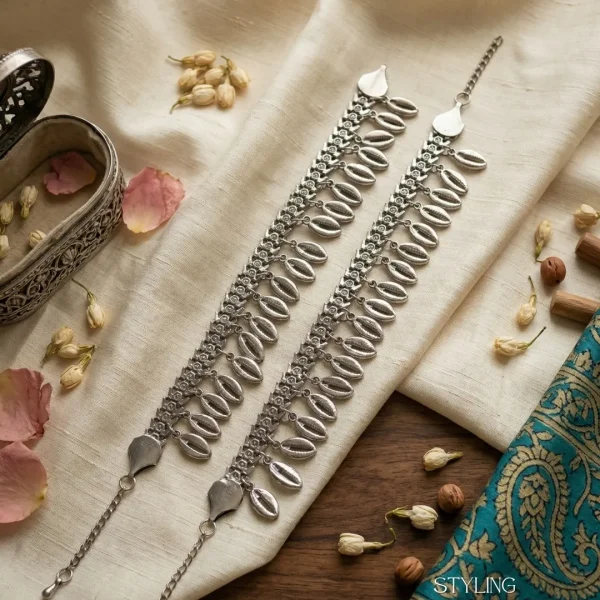 Trendy anklets for girls, oxidized to celebrate your special occasion, anklet with toe ring from Passionate Bangladesh. https://passionatebangladesh.com/product-category/bracelet-and-anklet/