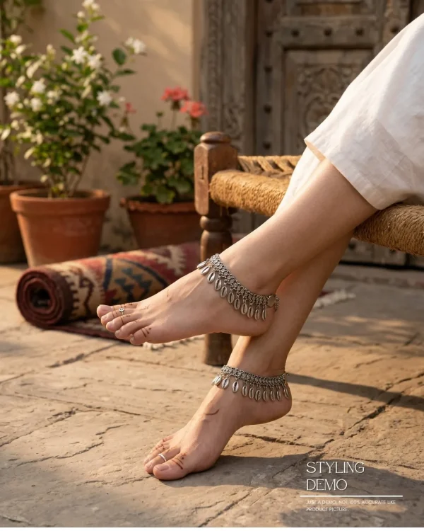 Trendy anklets for girls, oxidized to celebrate your special occasion, anklet with toe ring from Passionate Bangladesh. https://passionatebangladesh.com/product-category/bracelet-and-anklet/