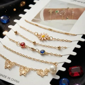 Shop aesthetic gold bracelet sets with pearls, charms & crystals. Perfect for daily wear, gifting & layering. Lightweight, trendy & premium quality. Order now from Passionate Bangladesh.