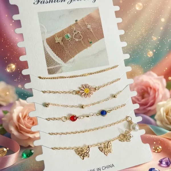 Shop aesthetic gold bracelet sets with pearls, charms & crystals. Perfect for daily wear, gifting & layering. Lightweight, trendy & premium quality. Order now from Passionate Bangladesh.