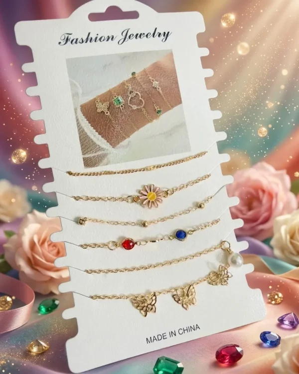 Shop aesthetic gold bracelet sets with pearls, charms & crystals. Perfect for daily wear, gifting & layering. Lightweight, trendy & premium quality. Order now from Passionate Bangladesh.