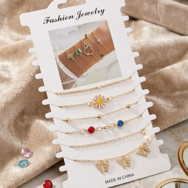 Shop aesthetic gold bracelet sets with pearls, charms & crystals. Perfect for daily wear, gifting & layering. Lightweight, trendy & premium quality. Order now from Passionate Bangladesh.