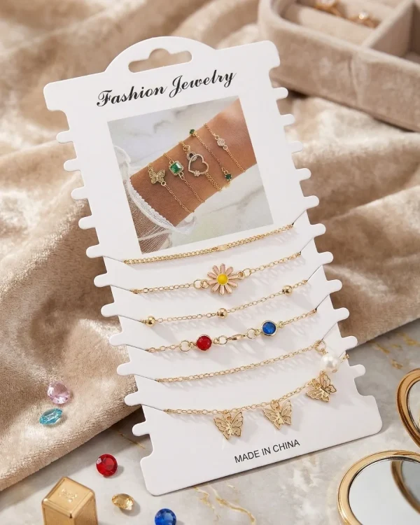 Shop aesthetic gold bracelet sets with pearls, charms & crystals. Perfect for daily wear, gifting & layering. Lightweight, trendy & premium quality. Order now from Passionate Bangladesh.
