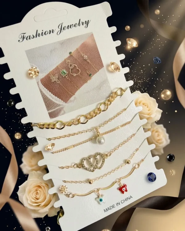 Shop aesthetic gold bracelet sets with pearls, charms & crystals. Perfect for daily wear, gifting & layering. Lightweight, trendy & premium quality. Order now from Passionate Bangladesh.