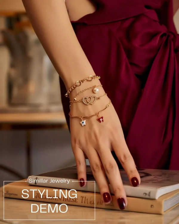 Shop aesthetic gold bracelet sets with pearls, charms & crystals. Perfect for daily wear, gifting & layering. Lightweight, trendy & premium quality. Order now from Passionate Bangladesh.