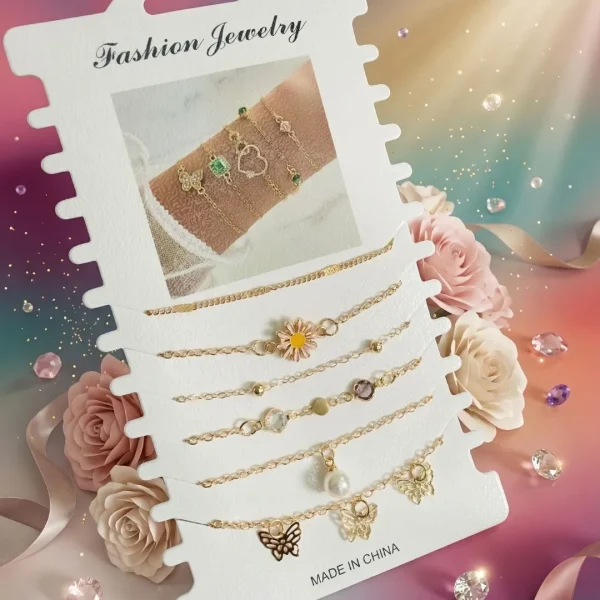 Shop aesthetic gold bracelet sets with pearls, charms & crystals. Perfect for daily wear, gifting & layering. Lightweight, trendy & premium quality. Order now from Passionate Bangladesh.