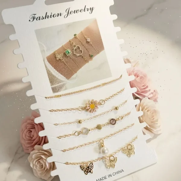 Shop aesthetic gold bracelet sets with pearls, charms & crystals. Perfect for daily wear, gifting & layering. Lightweight, trendy & premium quality. Order now from Passionate Bangladesh.
