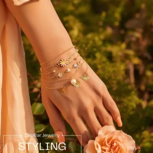 Shop aesthetic gold bracelet sets with pearls, charms & crystals. Perfect for daily wear, gifting & layering. Lightweight, trendy & premium quality. Order now from Passionate Bangladesh.
