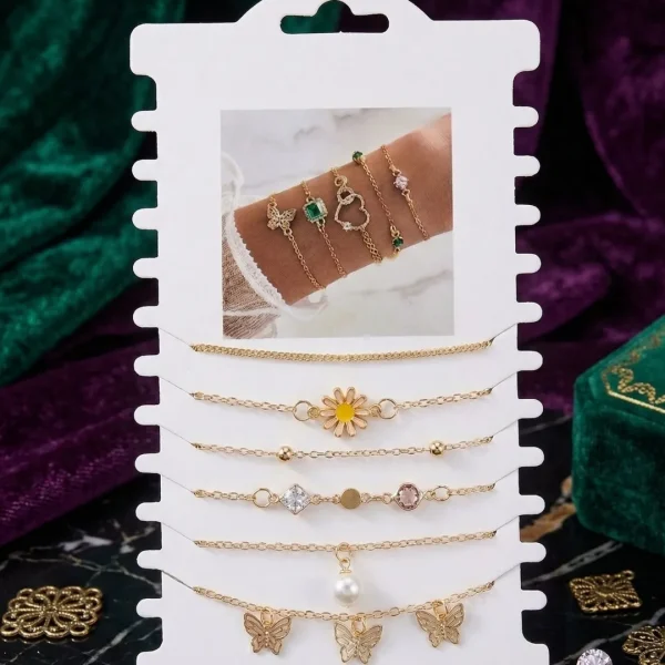 Shop aesthetic gold bracelet sets with pearls, charms & crystals. Perfect for daily wear, gifting & layering. Lightweight, trendy & premium quality. Order now from Passionate Bangladesh.