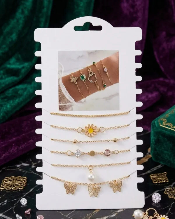 Shop aesthetic gold bracelet sets with pearls, charms & crystals. Perfect for daily wear, gifting & layering. Lightweight, trendy & premium quality. Order now from Passionate Bangladesh.