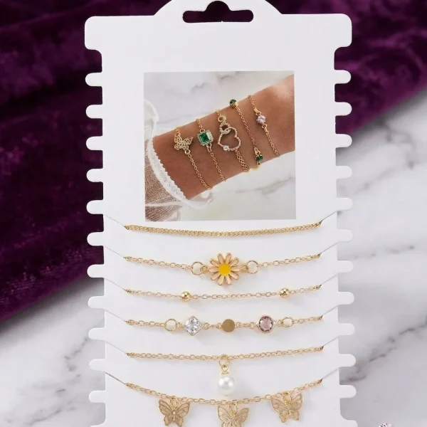 Shop aesthetic gold bracelet sets with pearls, charms & crystals. Perfect for daily wear, gifting & layering. Lightweight, trendy & premium quality. Order now from Passionate Bangladesh.