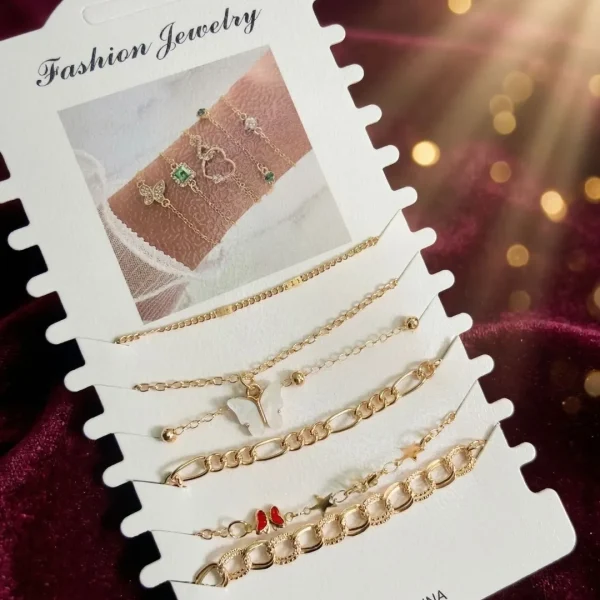 Shop aesthetic gold bracelet sets with pearls, charms & crystals. Perfect for daily wear, gifting & layering. Lightweight, trendy & premium quality. Order now from Passionate Bangladesh.