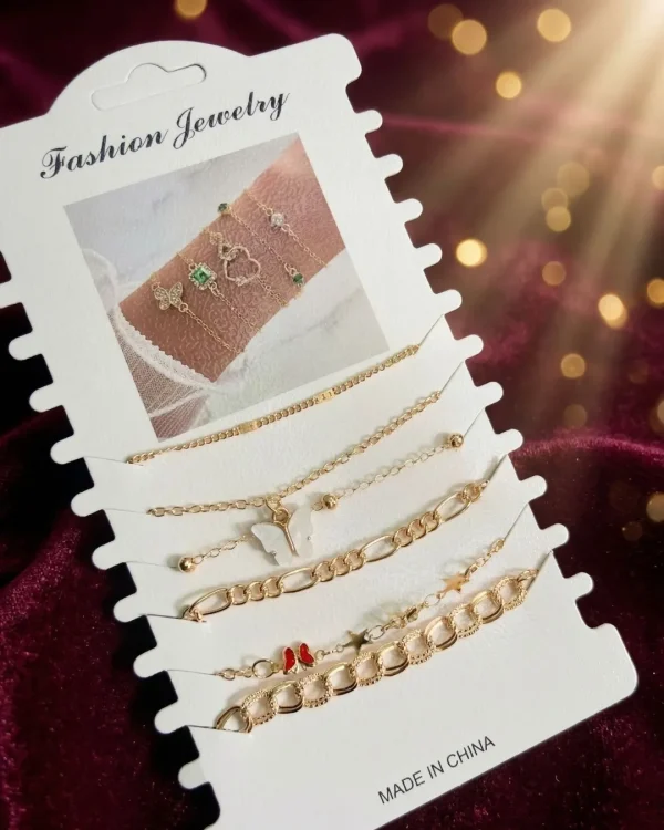 Shop aesthetic gold bracelet sets with pearls, charms & crystals. Perfect for daily wear, gifting & layering. Lightweight, trendy & premium quality. Order now from Passionate Bangladesh.